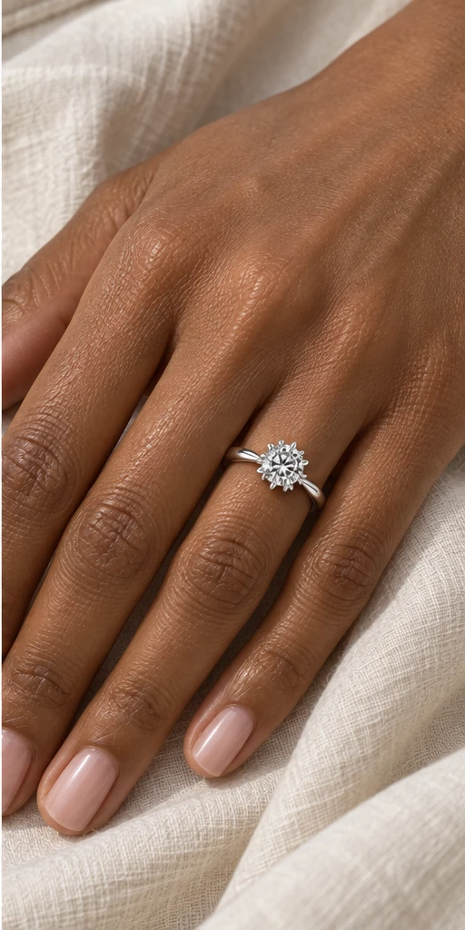 Snowflake Lab-Grown Diamond Ring — 1 ct editorial styling