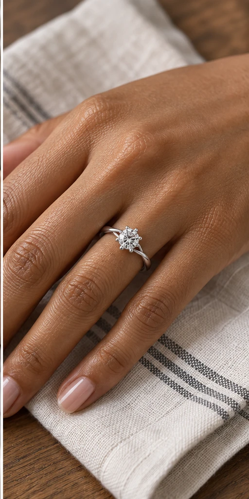 Snowflake Twist Lab-Grown Diamond Ring — 1 ct editorial styling