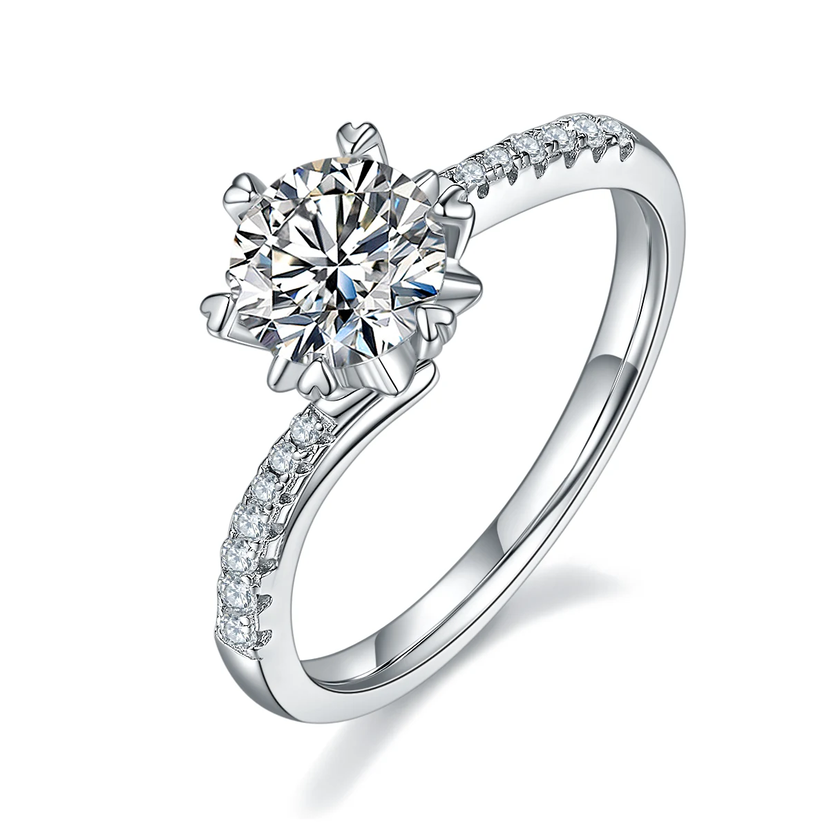 Snowflake Accent Lab-Grown Diamond Ring — 1 ct — product view 1