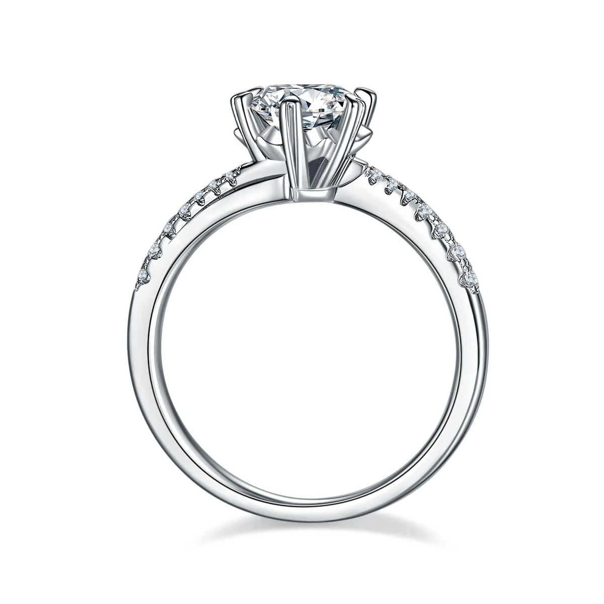 Snowflake Accent Lab-Grown Diamond Ring — 1 ct — product view 3