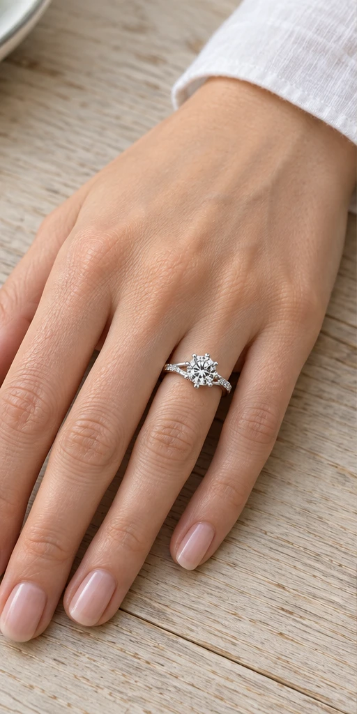 Snowflake Accent Lab-Grown Diamond Ring — 1 ct styling