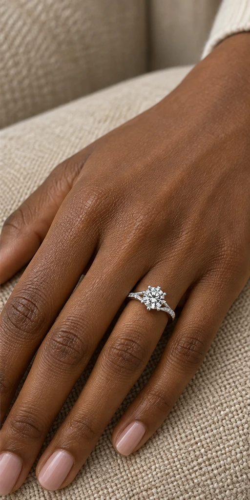Snowflake Accent Lab-Grown Diamond Ring — 1 ct editorial styling
