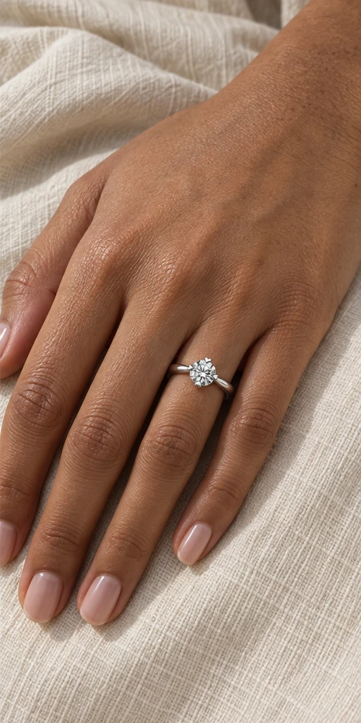 Four-Prong Lab-Grown Diamond Ring — 1 ct editorial styling