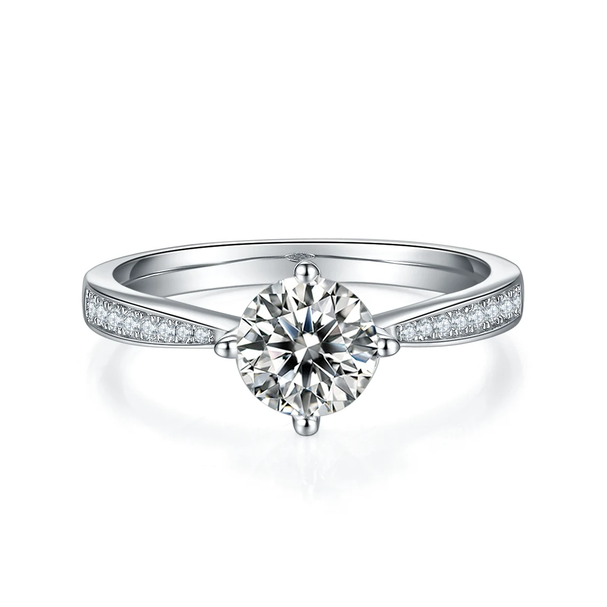 Four-Prong Accent Lab-Grown Diamond Ring — 1 ct — product view 2