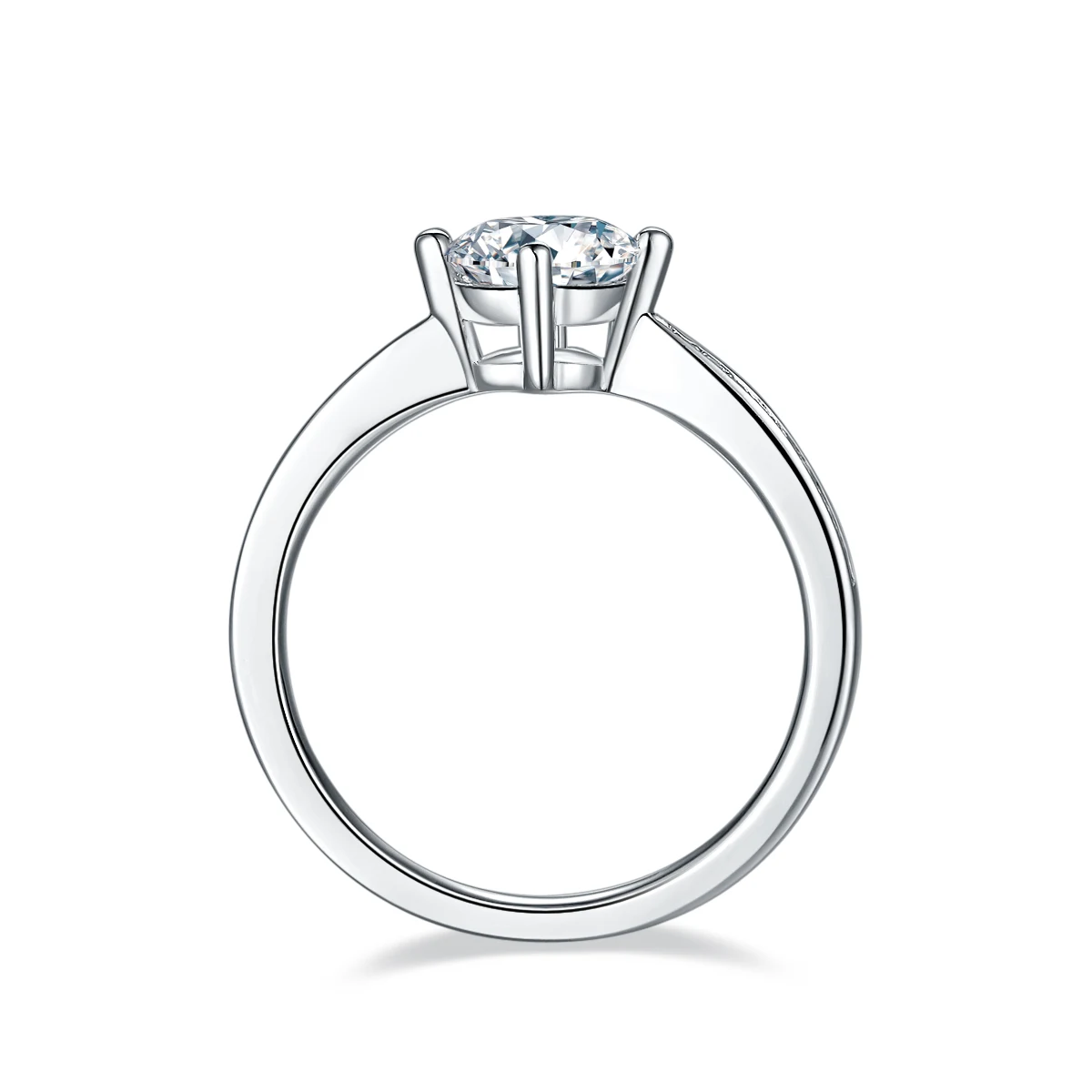 Four-Prong Accent Lab-Grown Diamond Ring — 1 ct — product view 3