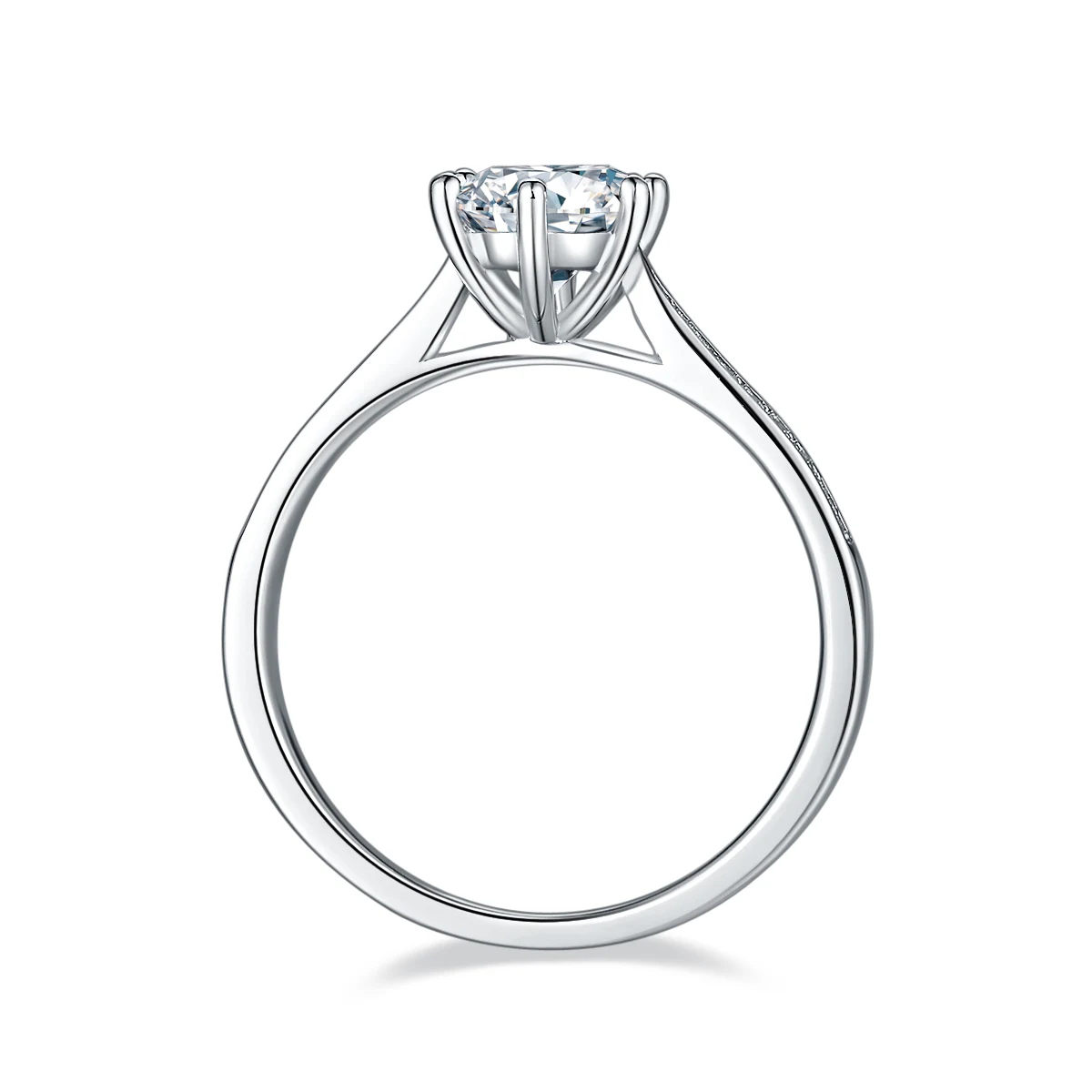 Six-Prong Accent Lab-Grown Diamond Ring — 1 ct — product view 3
