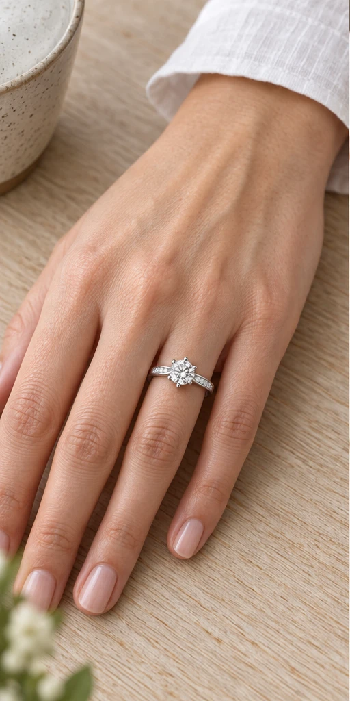 Six-Prong Accent Lab-Grown Diamond Ring — 1 ct styling