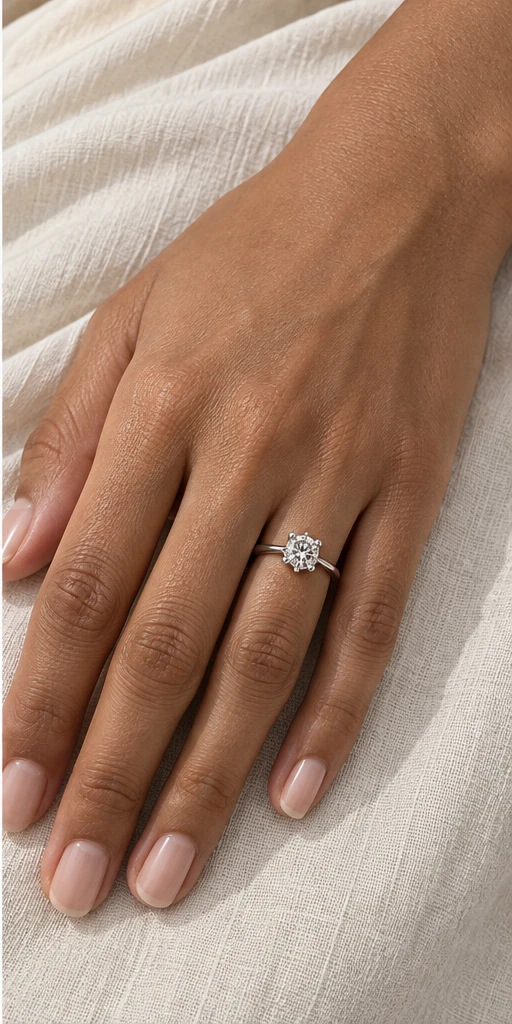 Tulip Lab-Grown Diamond Ring — 1 ct editorial styling