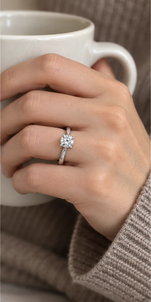 1 ct Tulip Accent Diamond Ring editorial styling