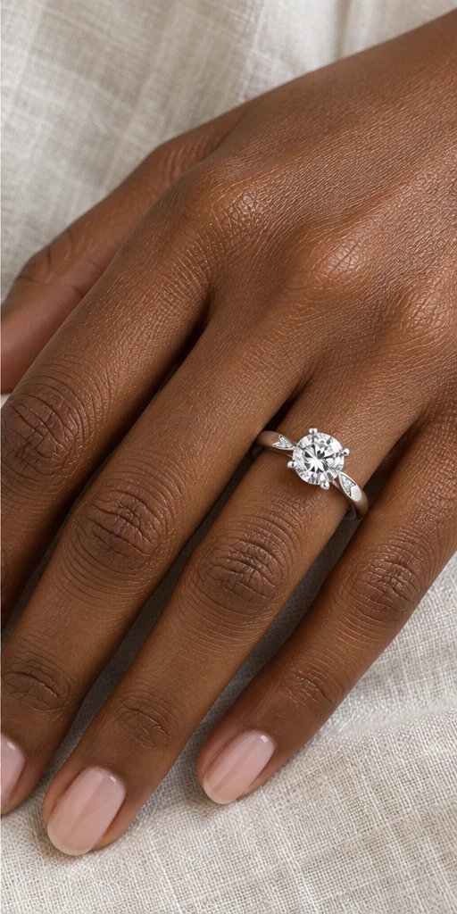 1 ct Tulip Accent Diamond Ring editorial styling