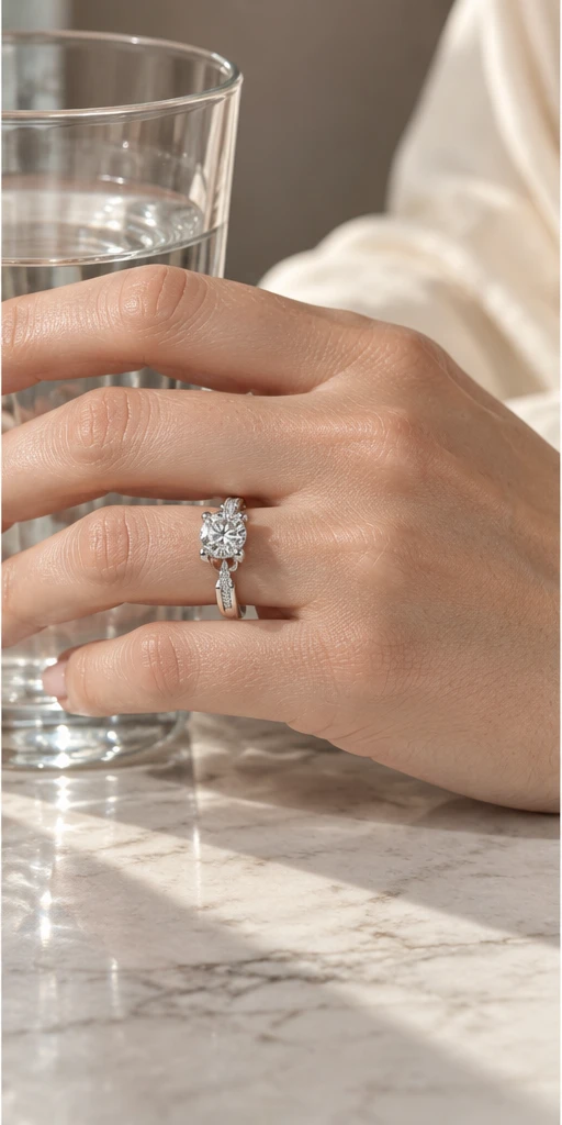 1 ct Tulip Accent Diamond Ring editorial styling