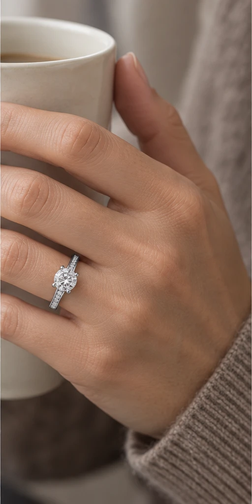 Tulip Accent Lab-Grown Diamond Ring — 1 ct editorial styling