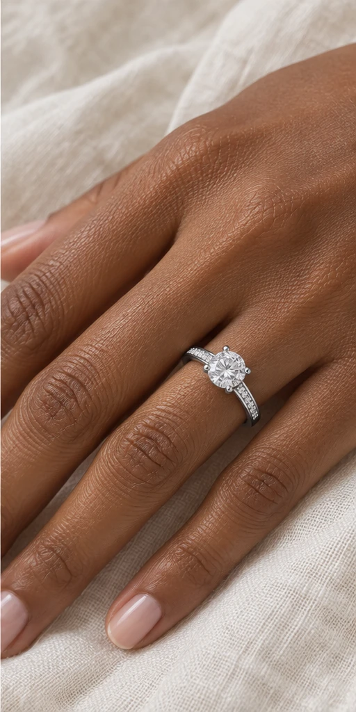 Tulip Accent Lab-Grown Diamond Ring — 1 ct editorial styling