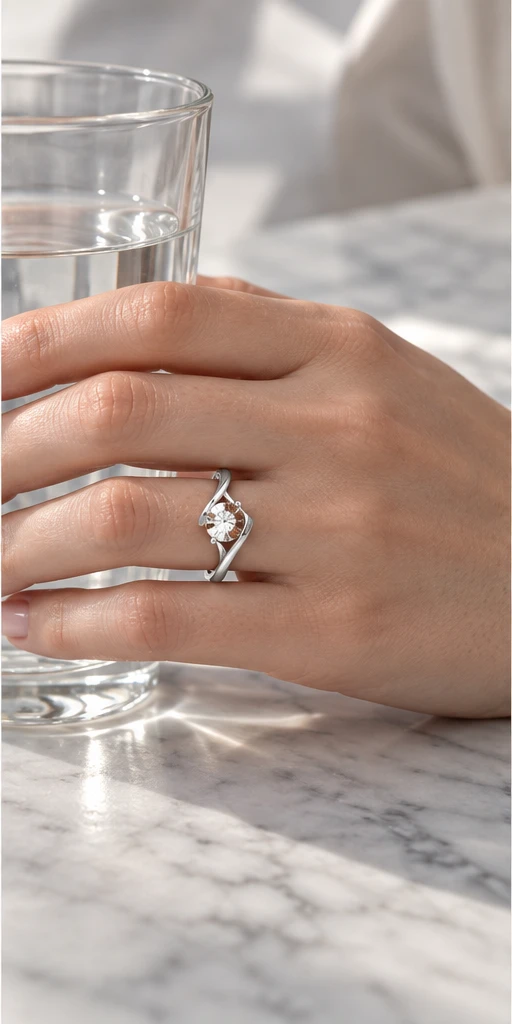 Angel Kiss Twist Lab-Grown Diamond Ring — 1 ct editorial styling