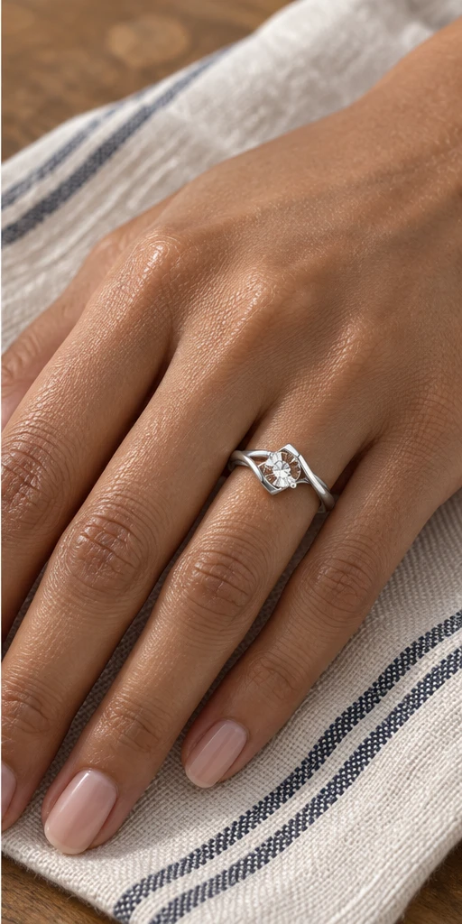 Angel Kiss Twist Lab-Grown Diamond Ring — 1 ct editorial styling