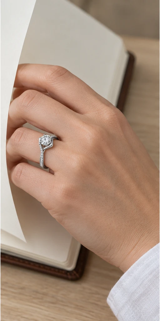 Angel Kiss Accent Lab-Grown Diamond Ring — 1 ct editorial styling