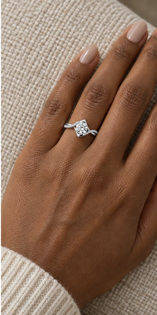 Angel Kiss Accent Lab-Grown Diamond Ring — 1 ct editorial styling