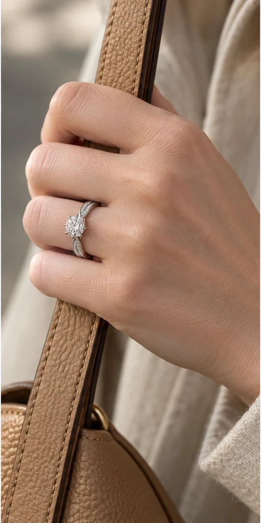 Starlight Accent Lab-Grown Diamond Ring — 1 ct editorial styling