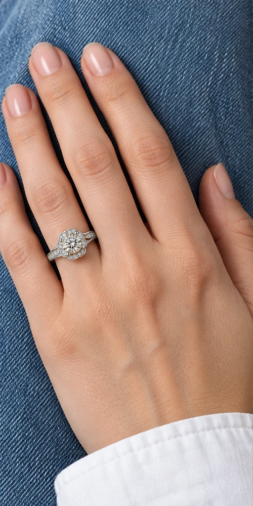 Heart Bouquet Lab-Grown Diamond Ring — 1 ct styling