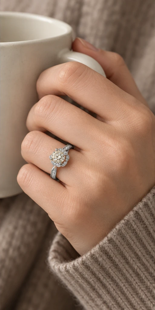 Heart Bouquet Lab-Grown Diamond Ring — 1 ct editorial styling