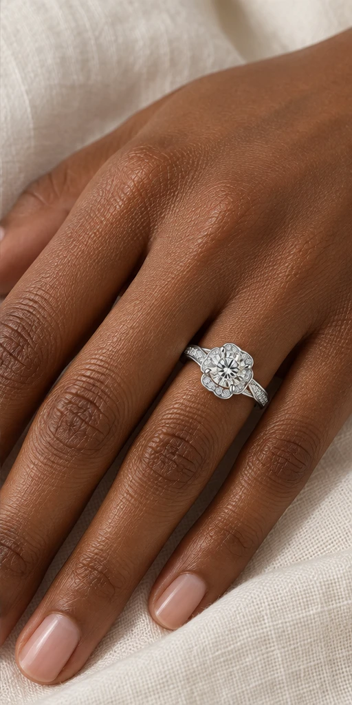 Heart Bouquet Lab-Grown Diamond Ring — 1 ct editorial styling