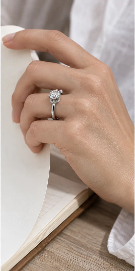 Embrace Lab-Grown Diamond Ring — 1 ct editorial styling