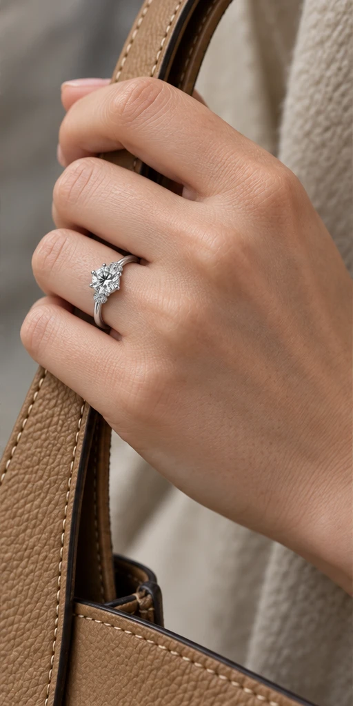 Coronation Lab-Grown Diamond Ring — 1 ct editorial styling