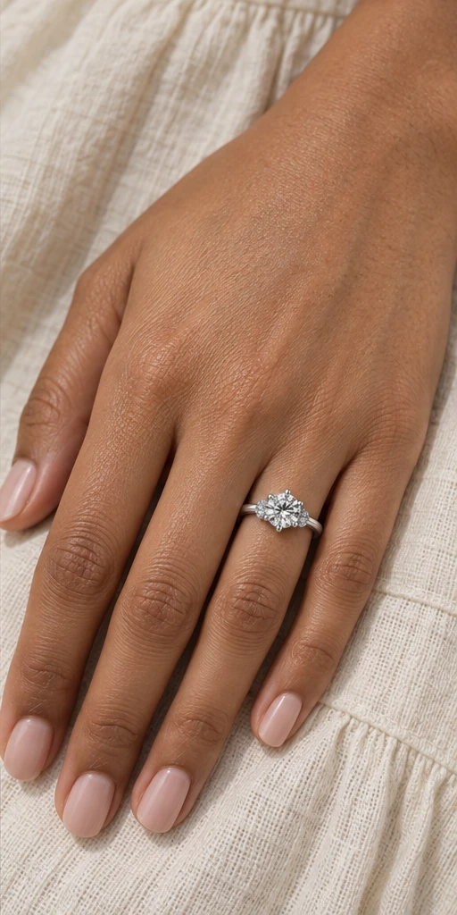 Coronation Lab-Grown Diamond Ring — 1 ct editorial styling