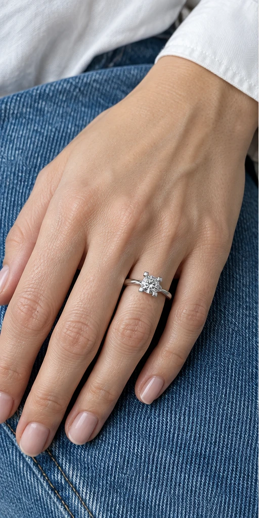 Letter Lab-Grown Diamond Ring — 1 ct styling