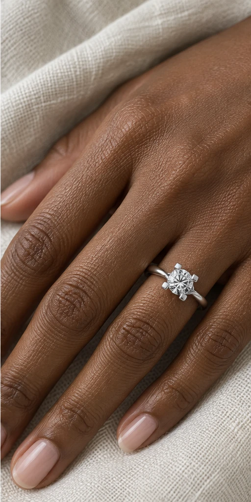 Letter Lab-Grown Diamond Ring — 1 ct editorial styling