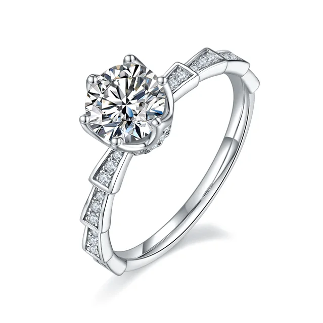 Serpentine Lab-Grown Diamond Ring — 1 ct