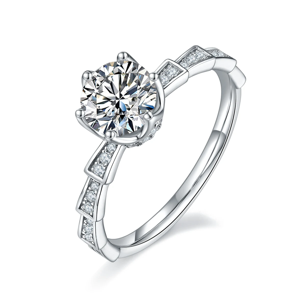Serpentine Lab-Grown Diamond Ring — 1 ct — product view 1