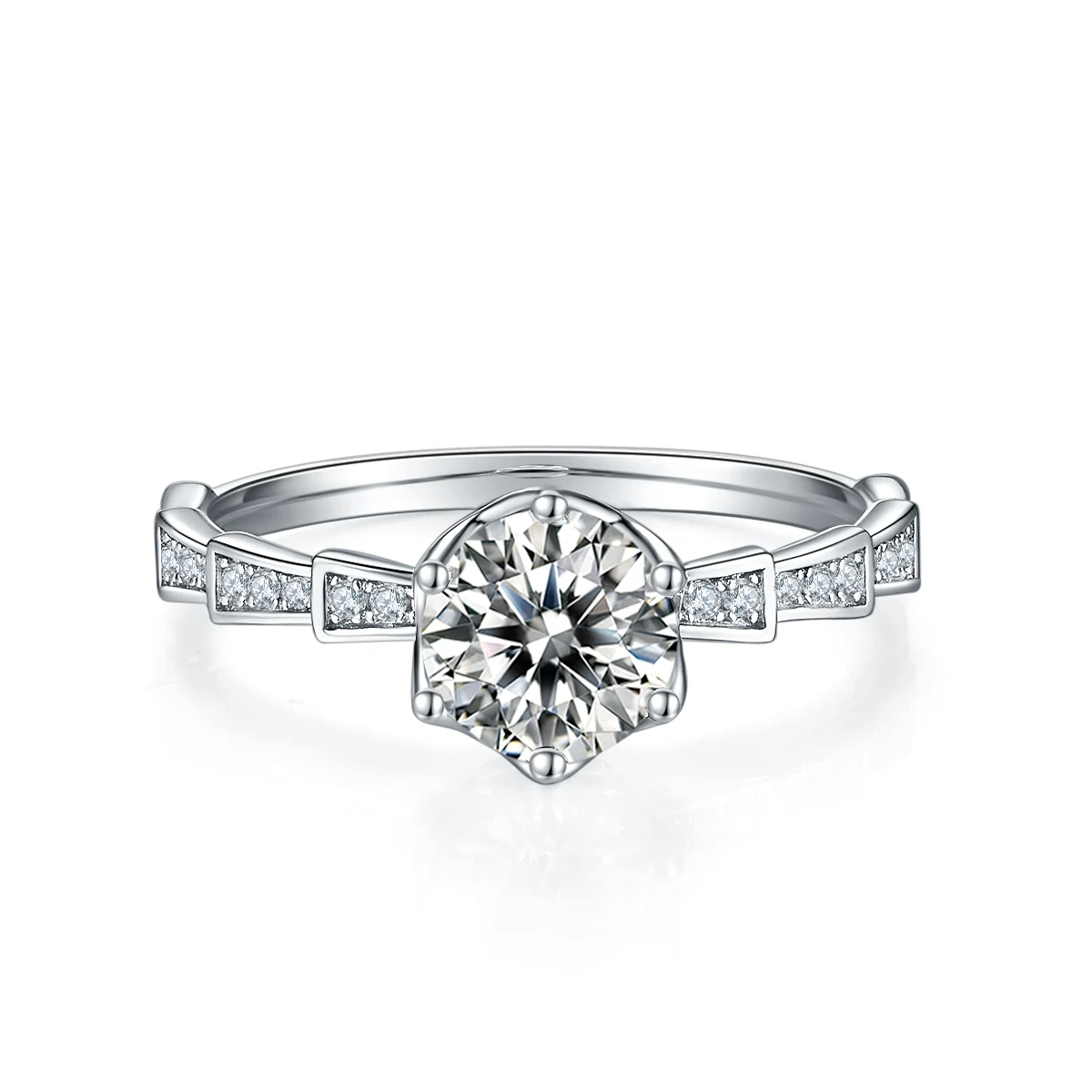 Serpentine Lab-Grown Diamond Ring — 1 ct — product view 2