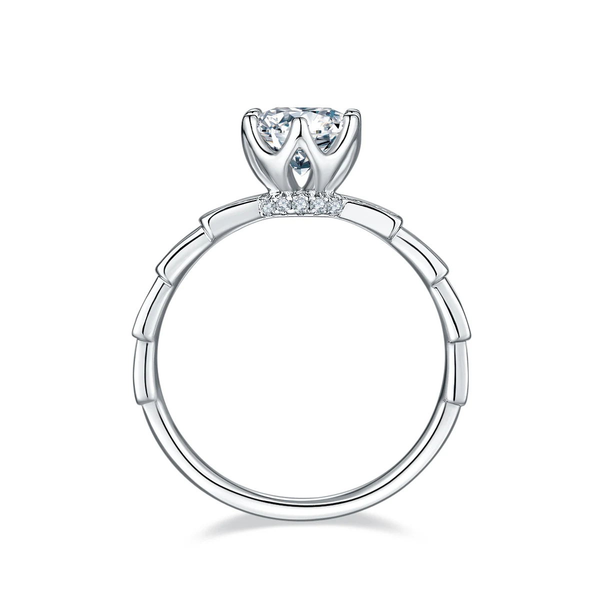 Serpentine Lab-Grown Diamond Ring — 1 ct — product view 3