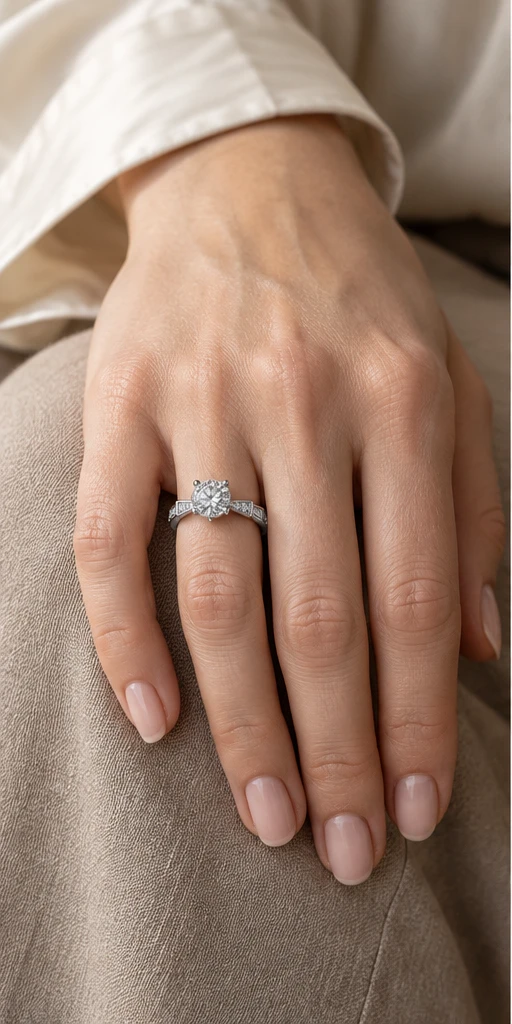 Serpentine Lab-Grown Diamond Ring — 1 ct styling