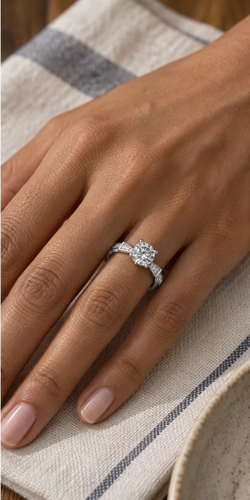 Serpentine Lab-Grown Diamond Ring — 1 ct editorial styling