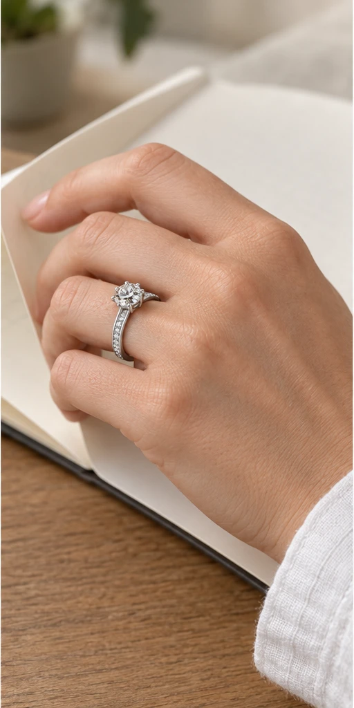 Half-Light Lab-Grown Diamond Ring — 1 ct editorial styling