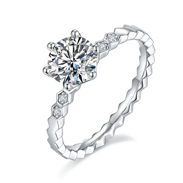 Honeycomb Accent Lab-Grown Diamond Ring — 1 ct