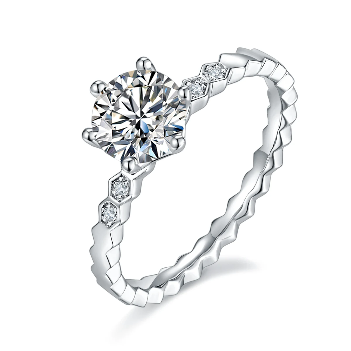 Honeycomb Accent Lab-Grown Diamond Ring — 1 ct — product view 1