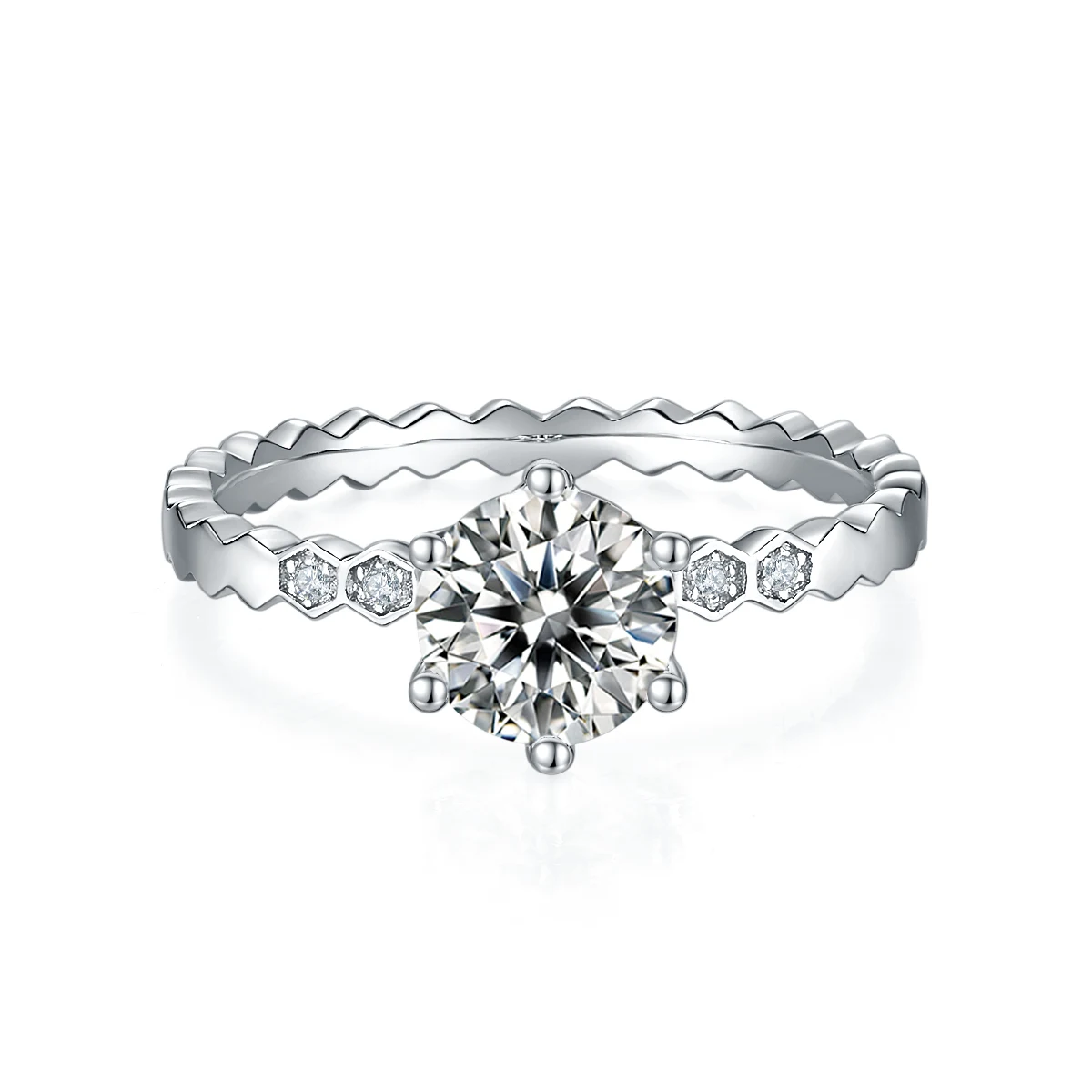 Honeycomb Accent Lab-Grown Diamond Ring — 1 ct — product view 2