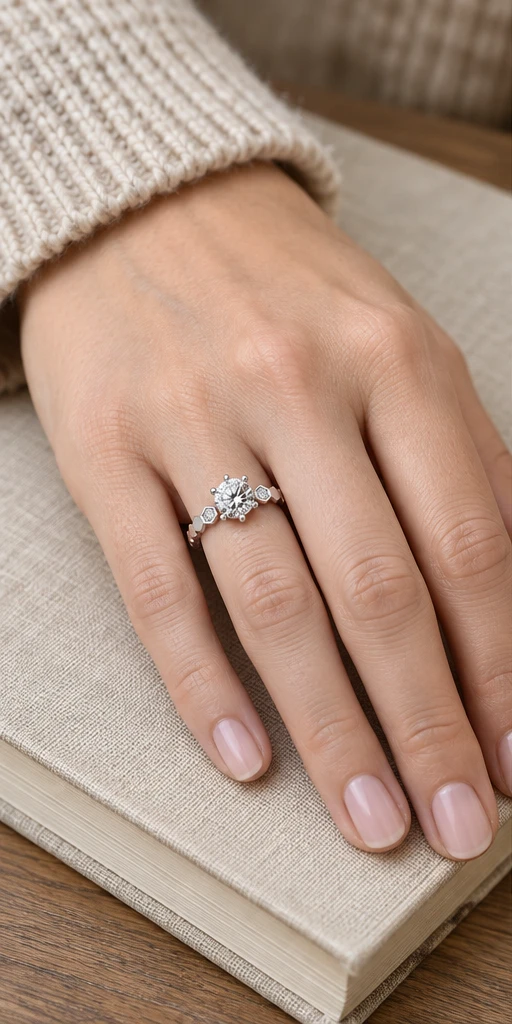 Honeycomb Accent Lab-Grown Diamond Ring — 1 ct styling