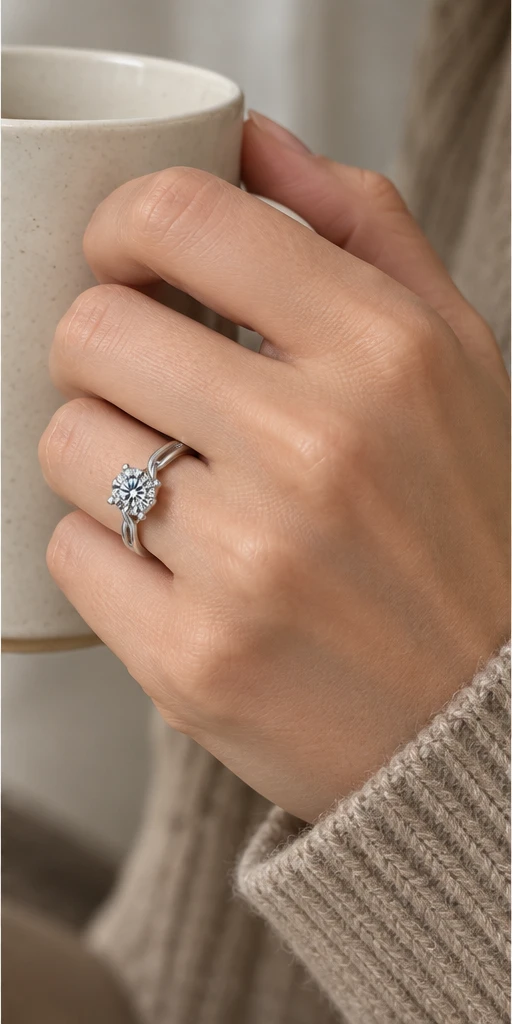 Twist Lab-Grown Diamond Ring — 1 ct editorial styling