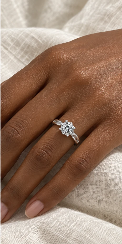 Twist Lab-Grown Diamond Ring — 1 ct editorial styling