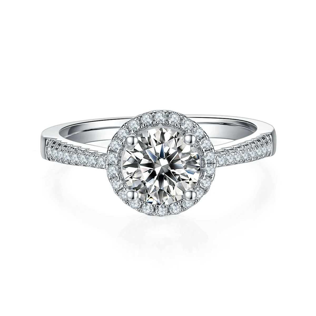 Round Halo Lab-Grown Diamond Ring — 1 ct — product view 2