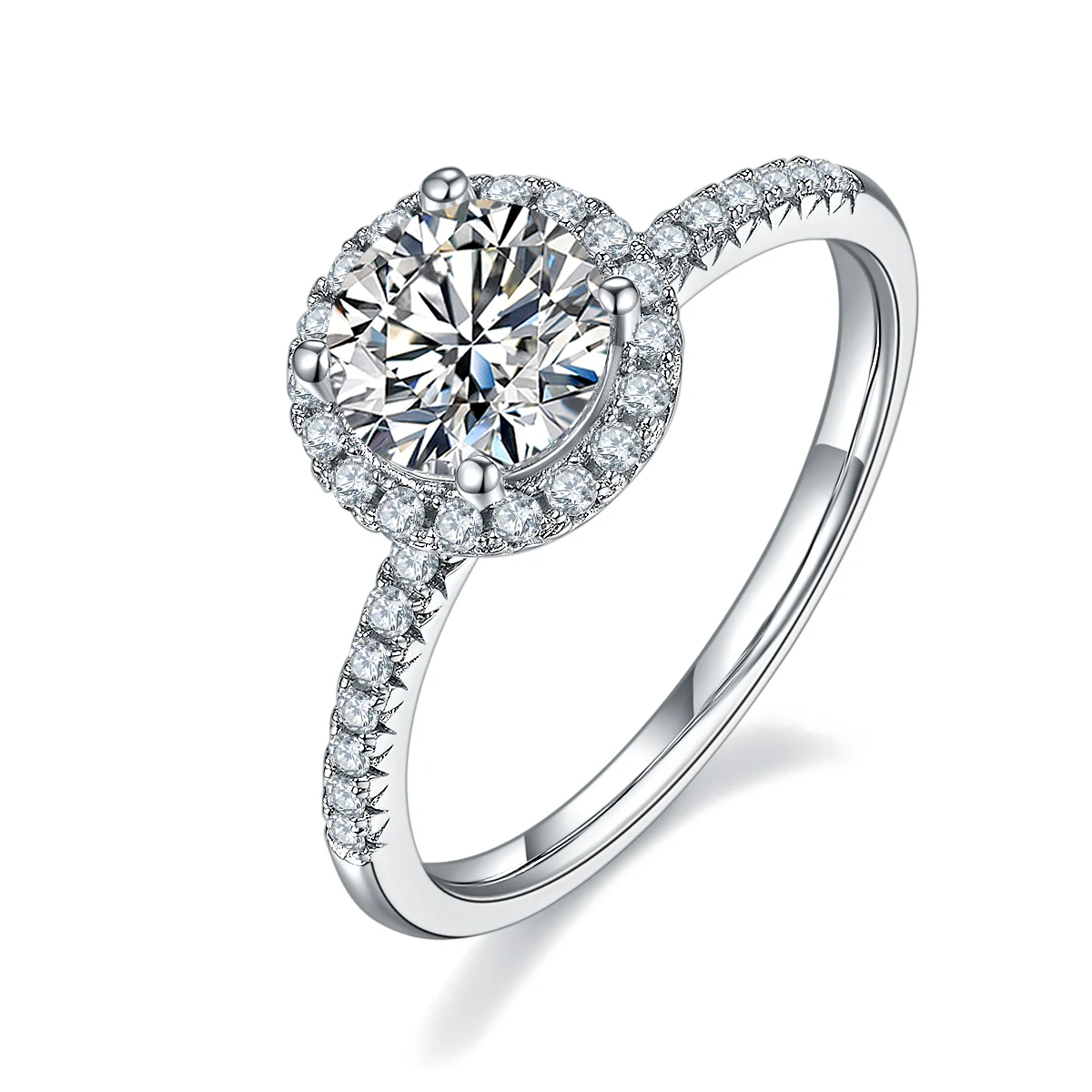 Round Halo Lab-Grown Diamond Ring — 1 ct — product view 1