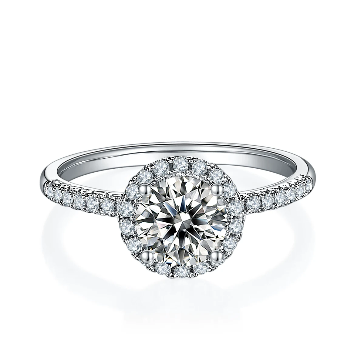 Round Halo Lab-Grown Diamond Ring — 1 ct — product view 2