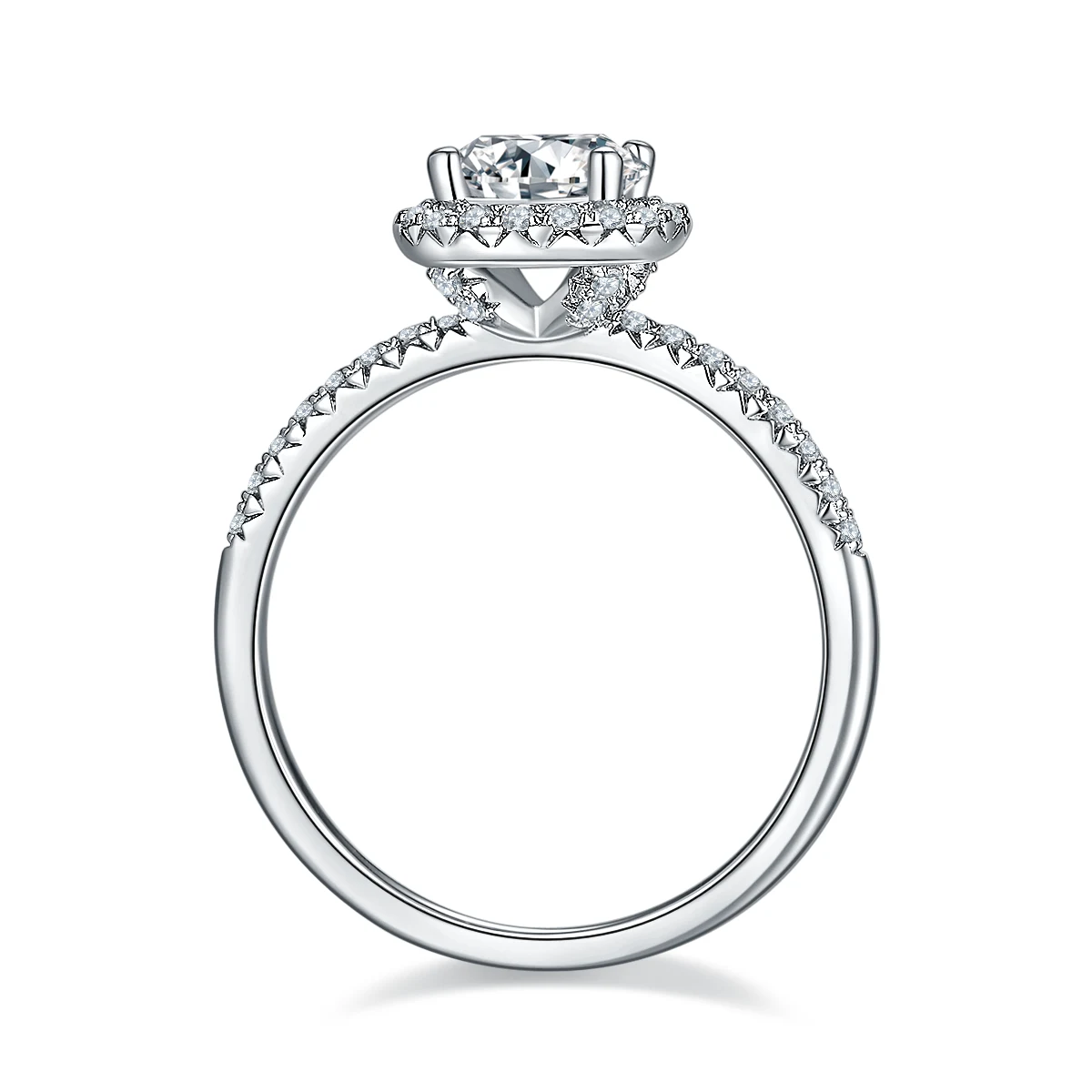 Round Halo Lab-Grown Diamond Ring — 1 ct — product view 3