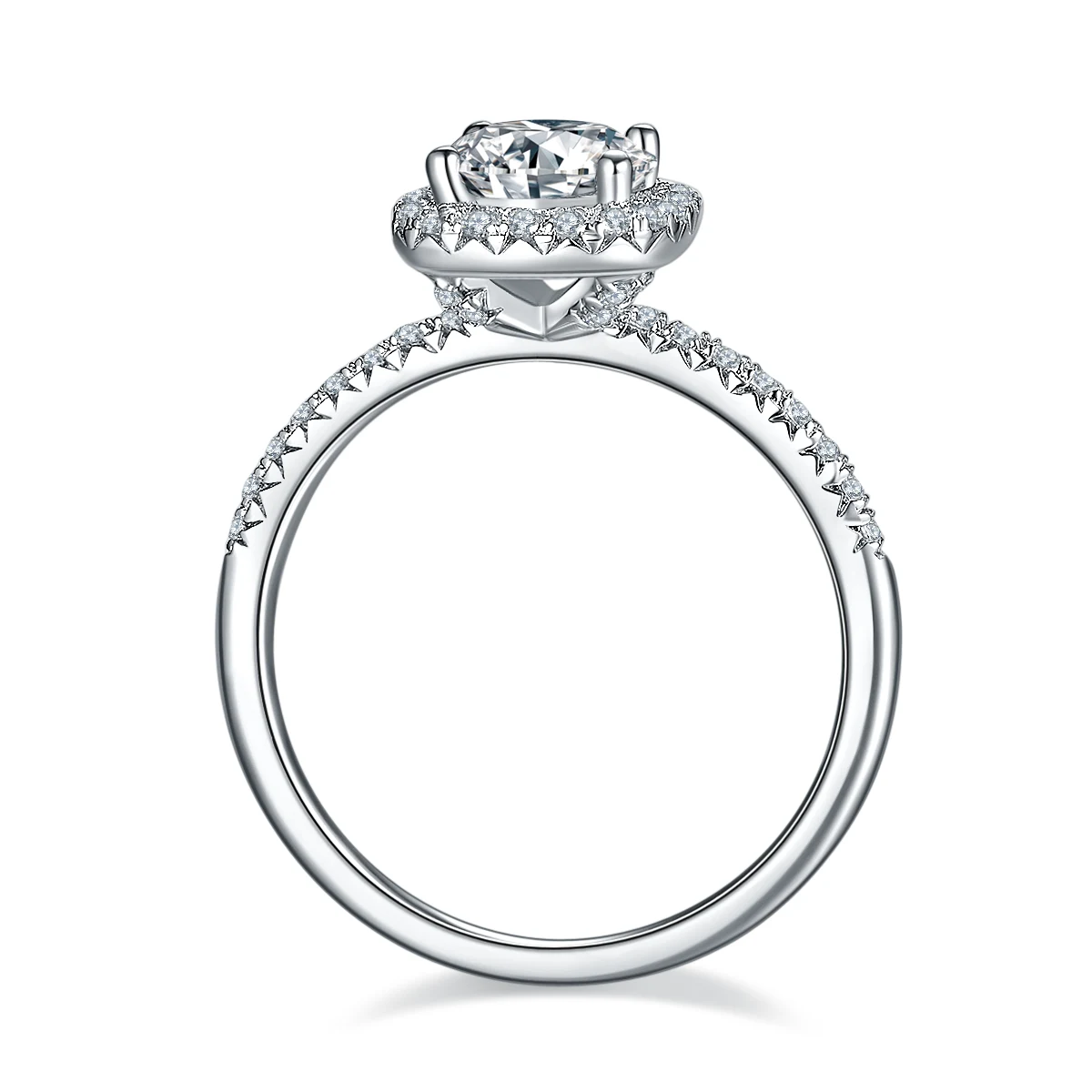 Square Halo Lab-Grown Diamond Ring — 1 ct — product view 3