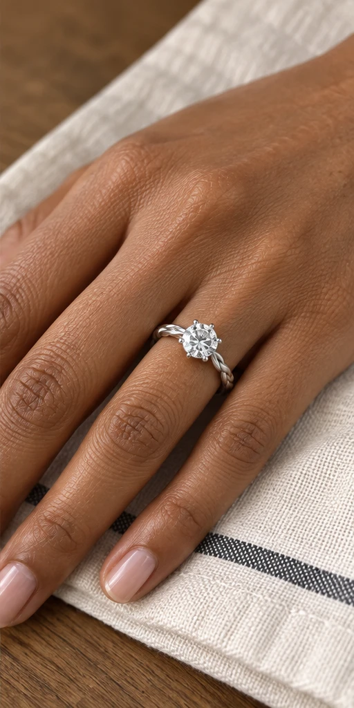 Vine Lab-Grown Diamond Ring — 1 ct editorial styling