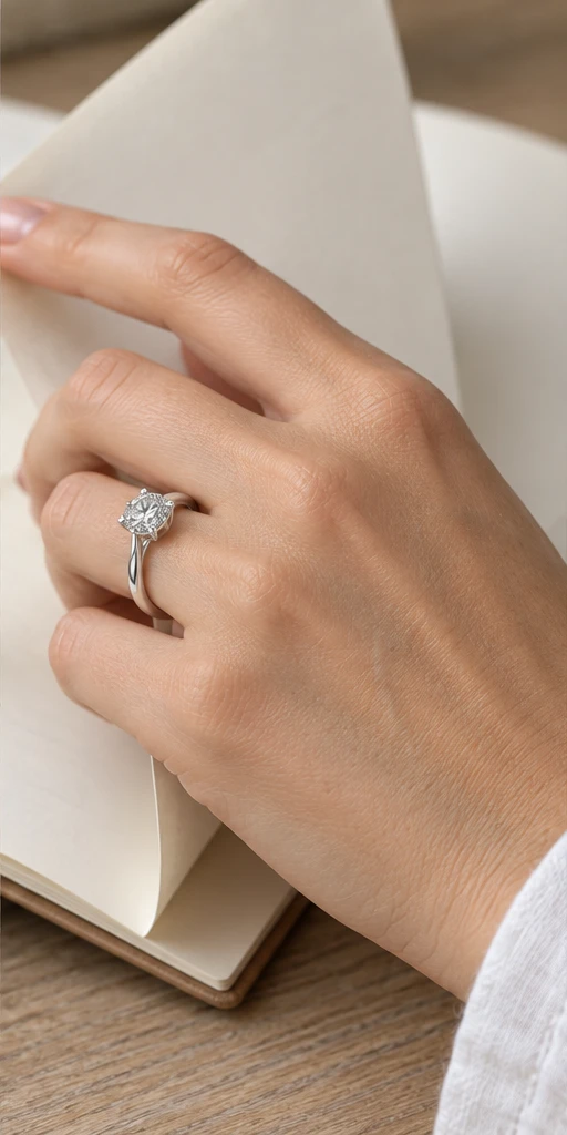 Heart Cup Lab-Grown Diamond Ring — 1 ct editorial styling